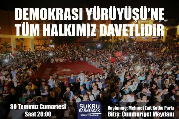 DARICA DEMOKRASİ İÇİN YÜRÜYECEK