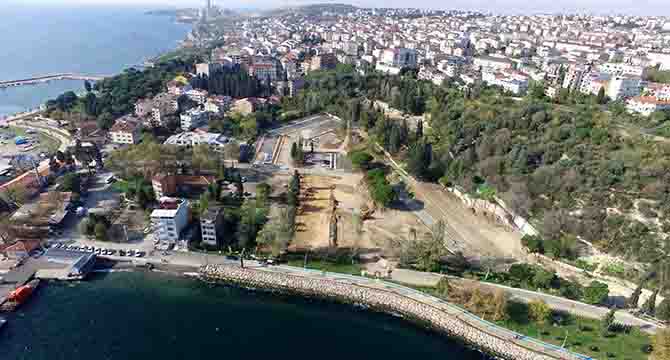 Darıca sahil otoparkında hummalı çalışma sürüyor