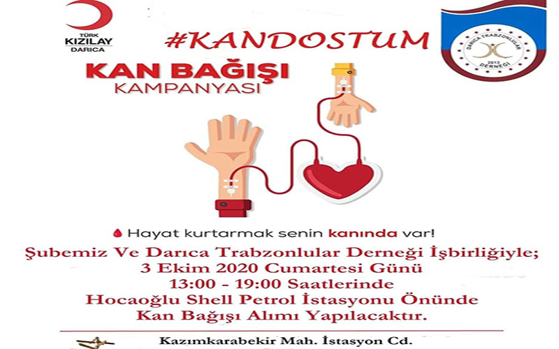 Darıca’da Trabzonlulardan “Kan Dostum” kampanyası