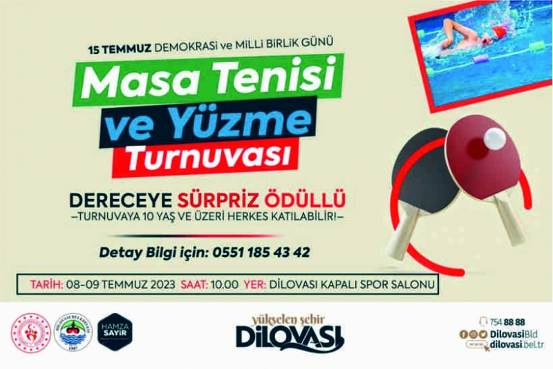 Dilovası’nda ödüllü masa tenisi ve yüzme turnuvası