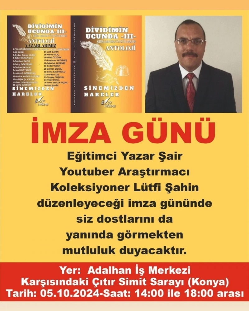 KONYALI ÖĞRETMEN İMZA GÜNÜ DÜZENLEYECEK