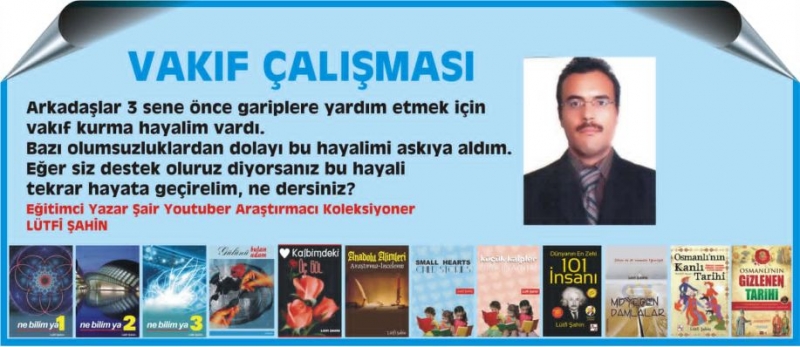 ŞAHİN YARDIMLAŞMA VAKFI KURACAK