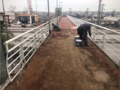 Gebze'deki üst geçidin bakımında sona gelindi