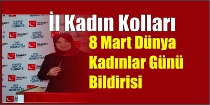 İl Kadın Kolları 8 Mart Dünya Kadınlar Günü Bildirisi