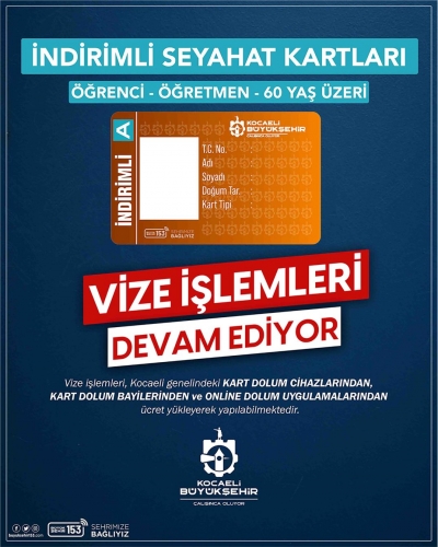 İndirimli Kocaeli Kartları için vize uyarısı